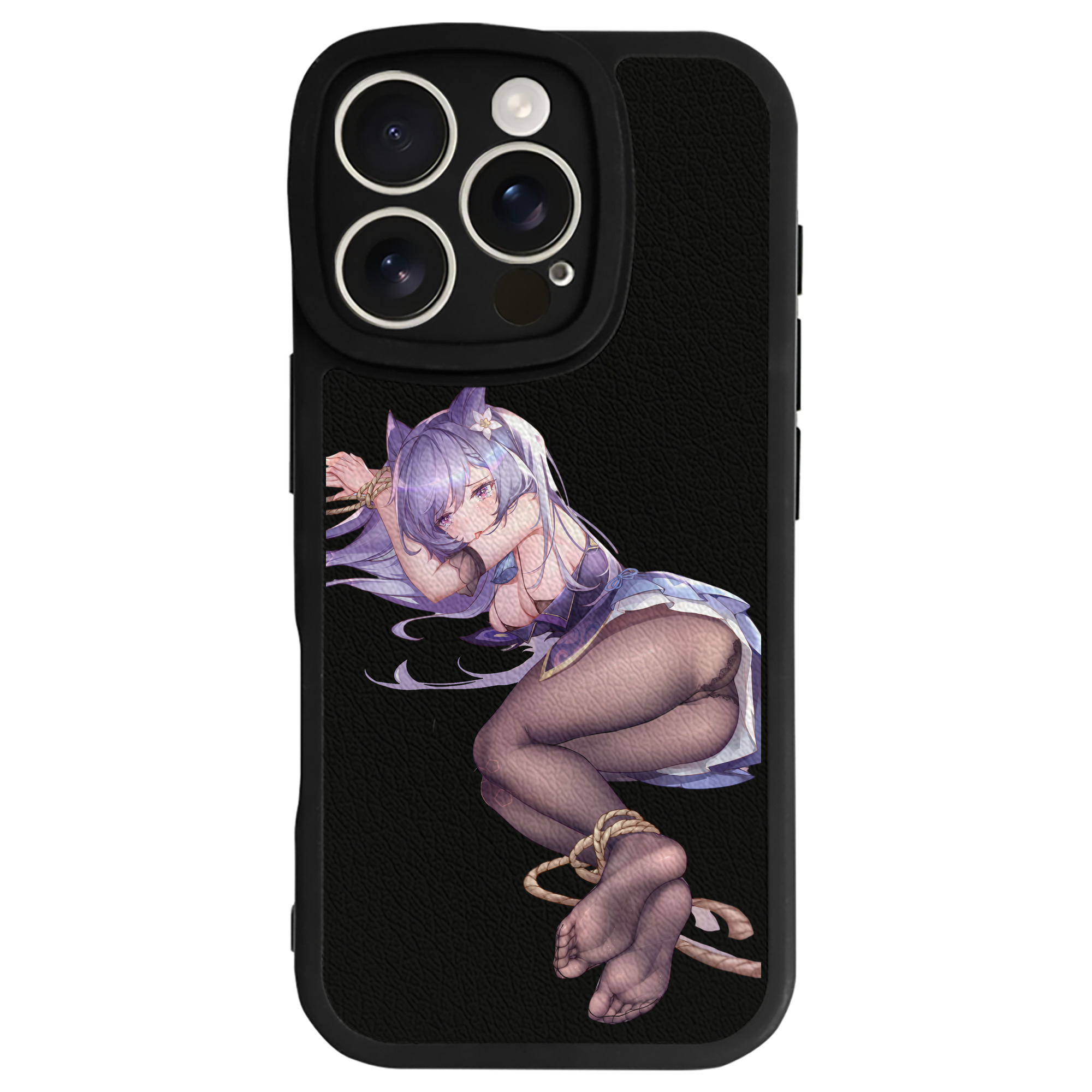 げんし神 刻晴 こくせい genshin Kokusei 【iPhone 16シリーズ対応】シリコンスマホケース（レザー調） 材質：シリコン